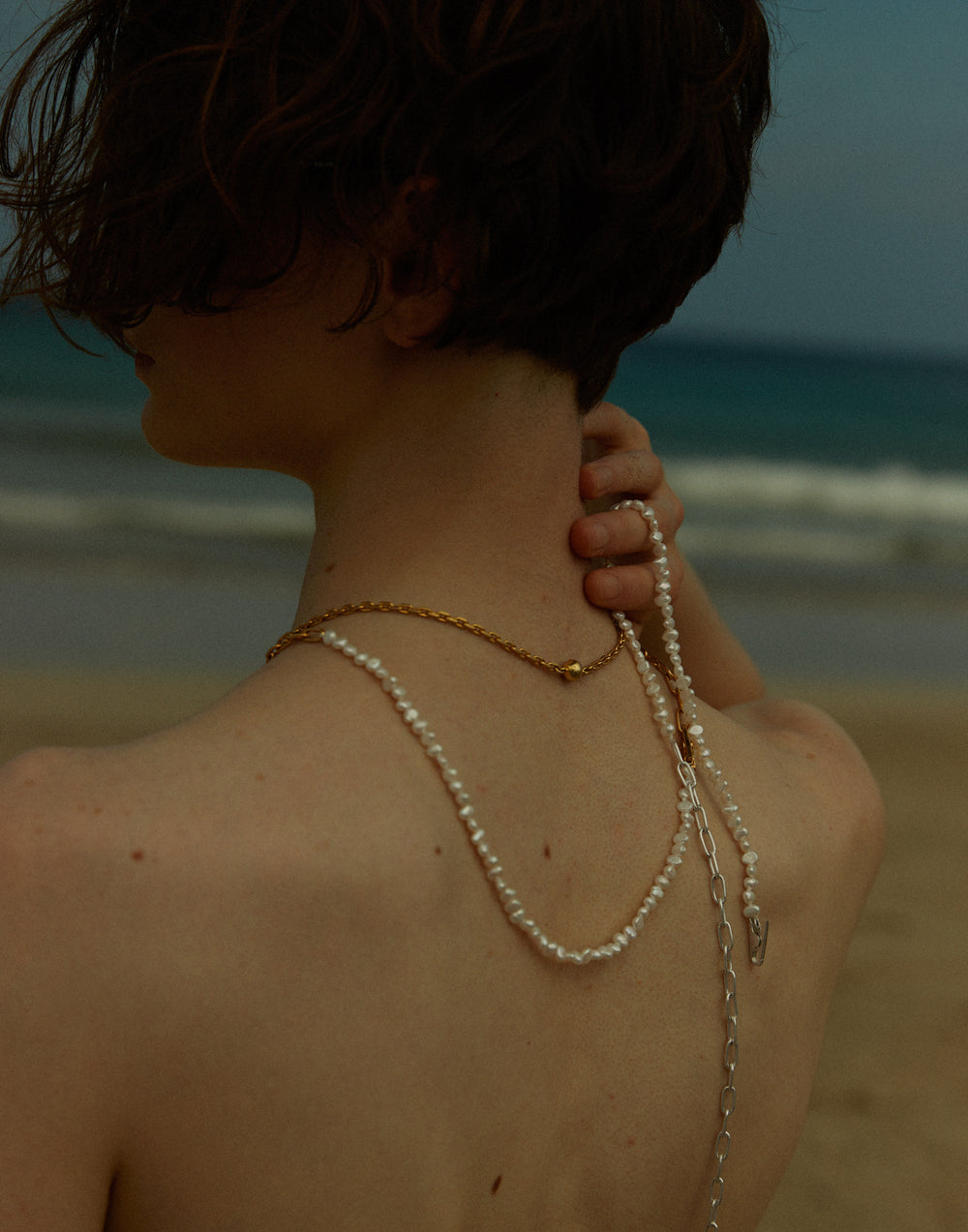 Clip Necklace /Pearl