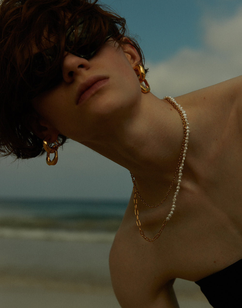 Clip Necklace /Pearl