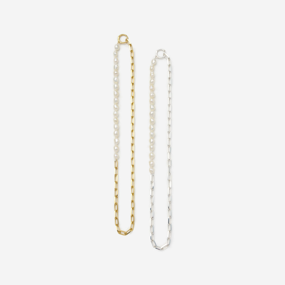 Hoop Necklace / Pearl Chain L
