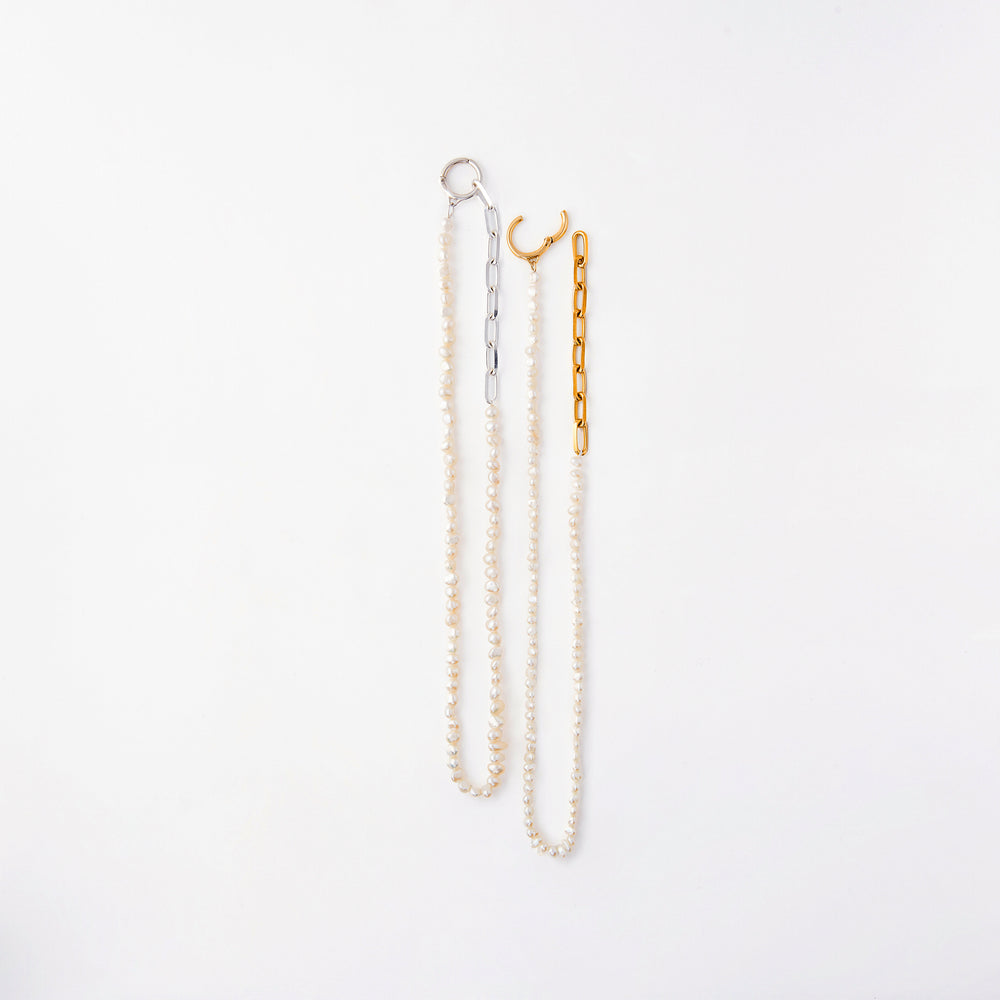 Hoop Necklace Pearl Chain