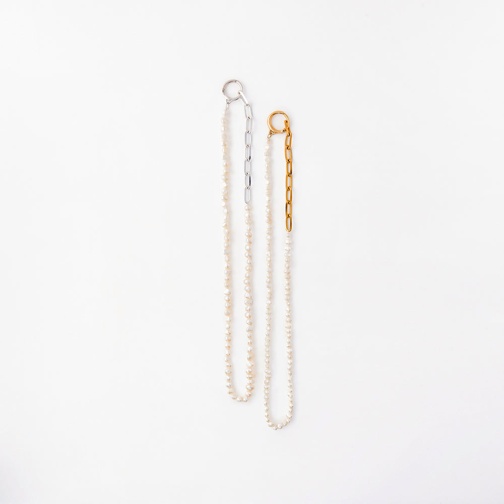 Hoop Necklace Pearl Chain