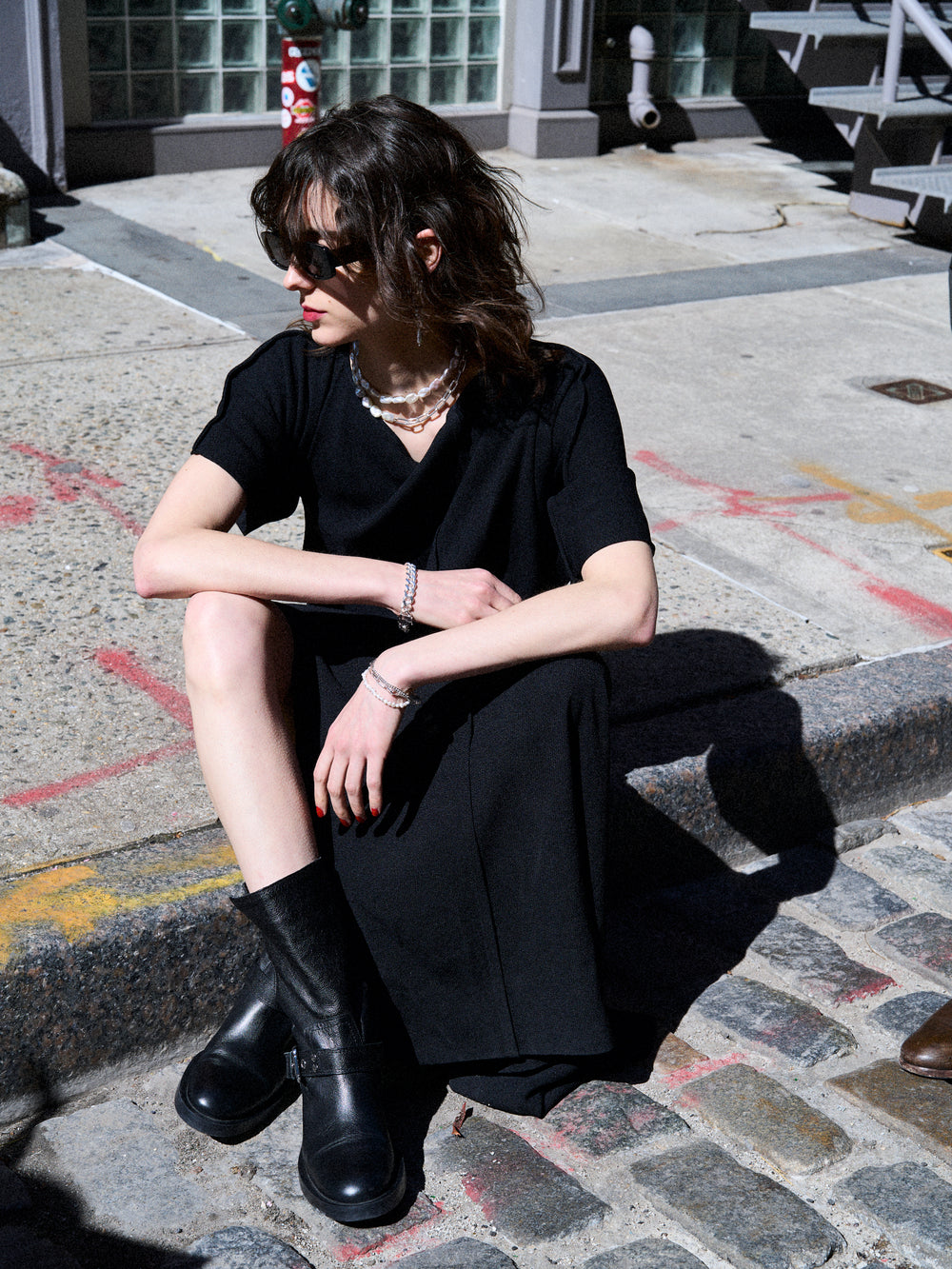 Clip Necklace/Big Pearl