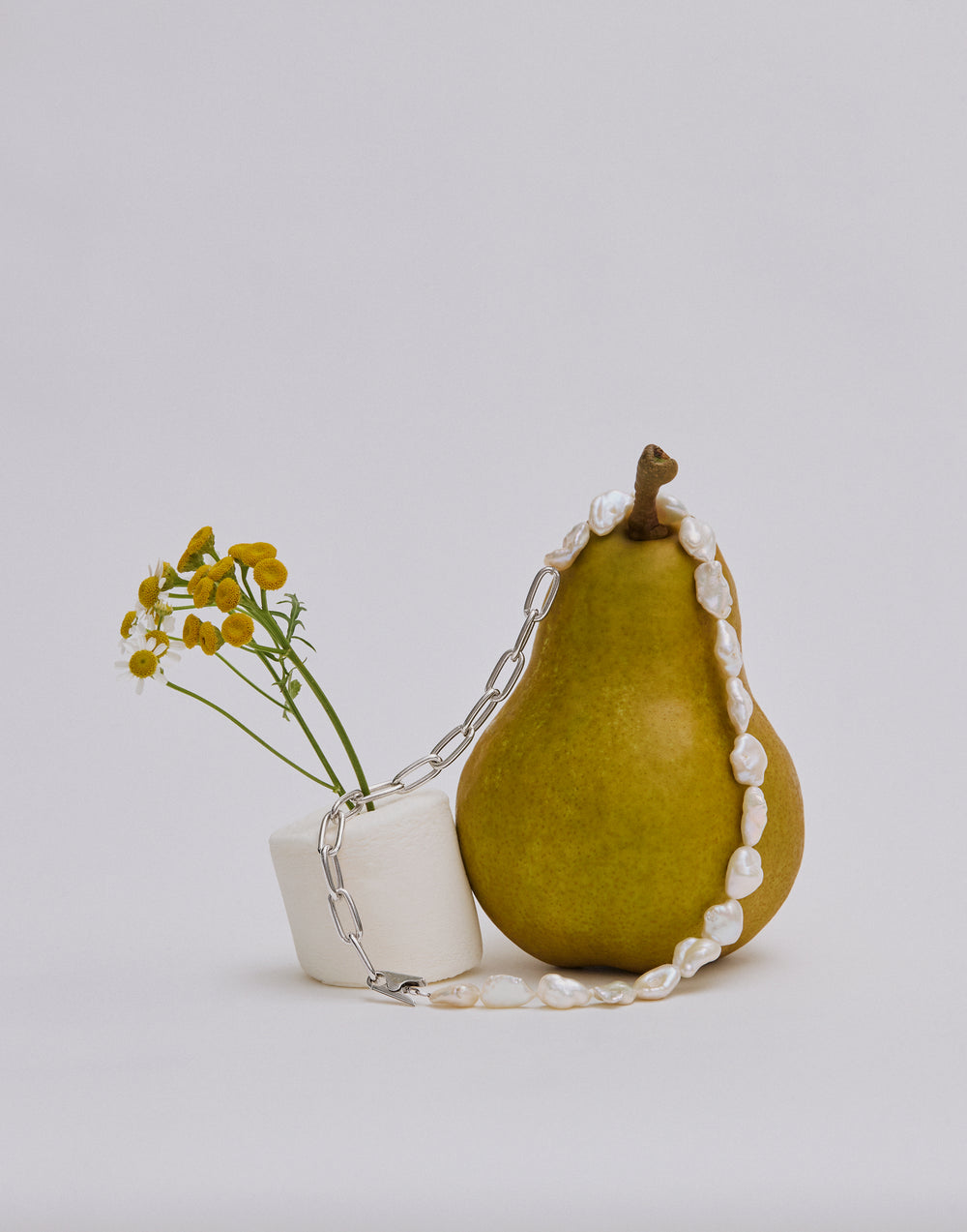 Clip Necklace/Big Pearl