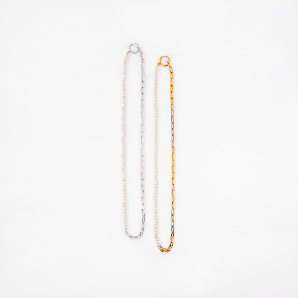 Hoop Necklace Pearl Chain M